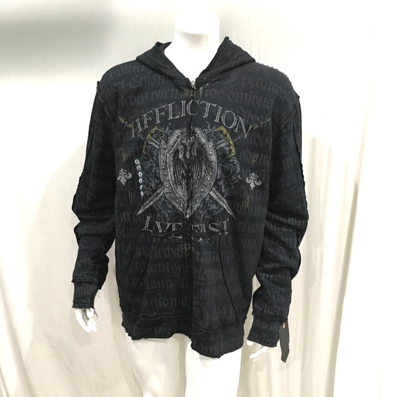 Affliction Other - Affliction Mens Black Skulls Hoodie